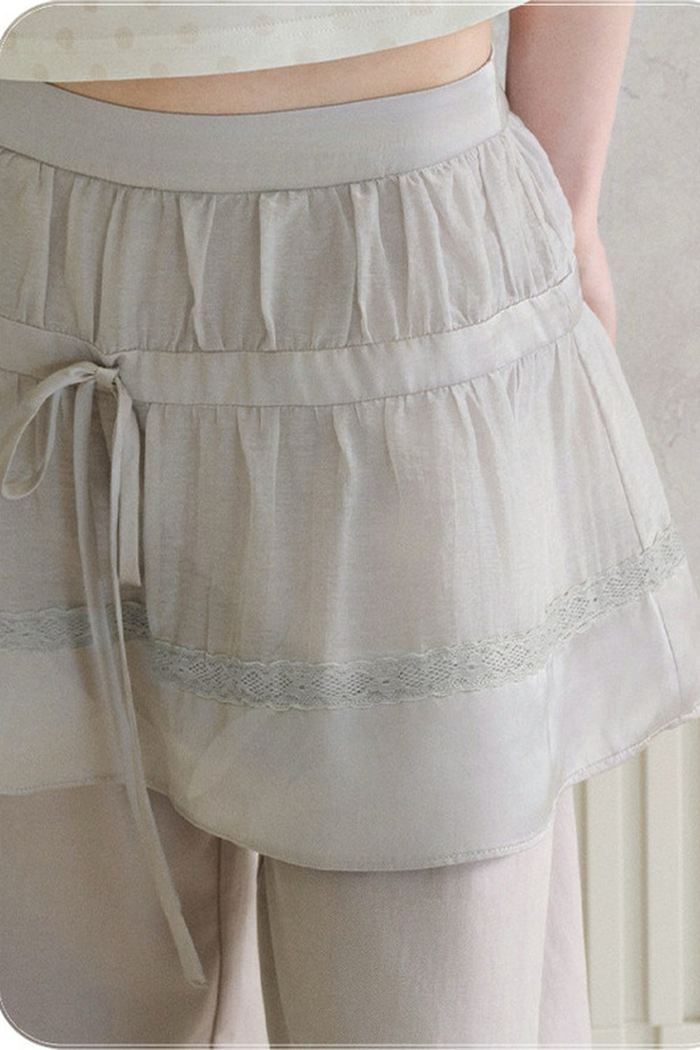 Tencel-Baumwolle-Hose mit Lagenlook und weitem Bein