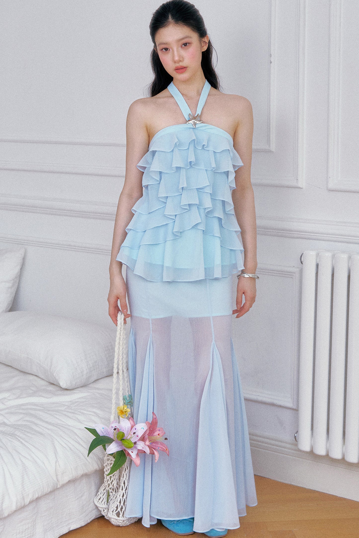 Morning Mist Ruffled Top Set-Up