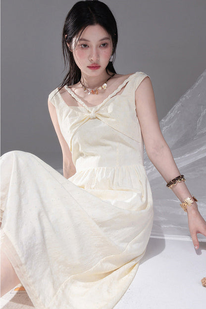 Sunlit Apricot Textured Tank Dress