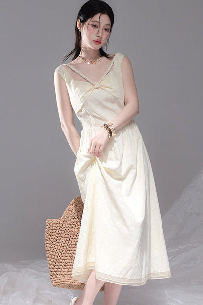 Sunlit Apricot Textured Tank Dress