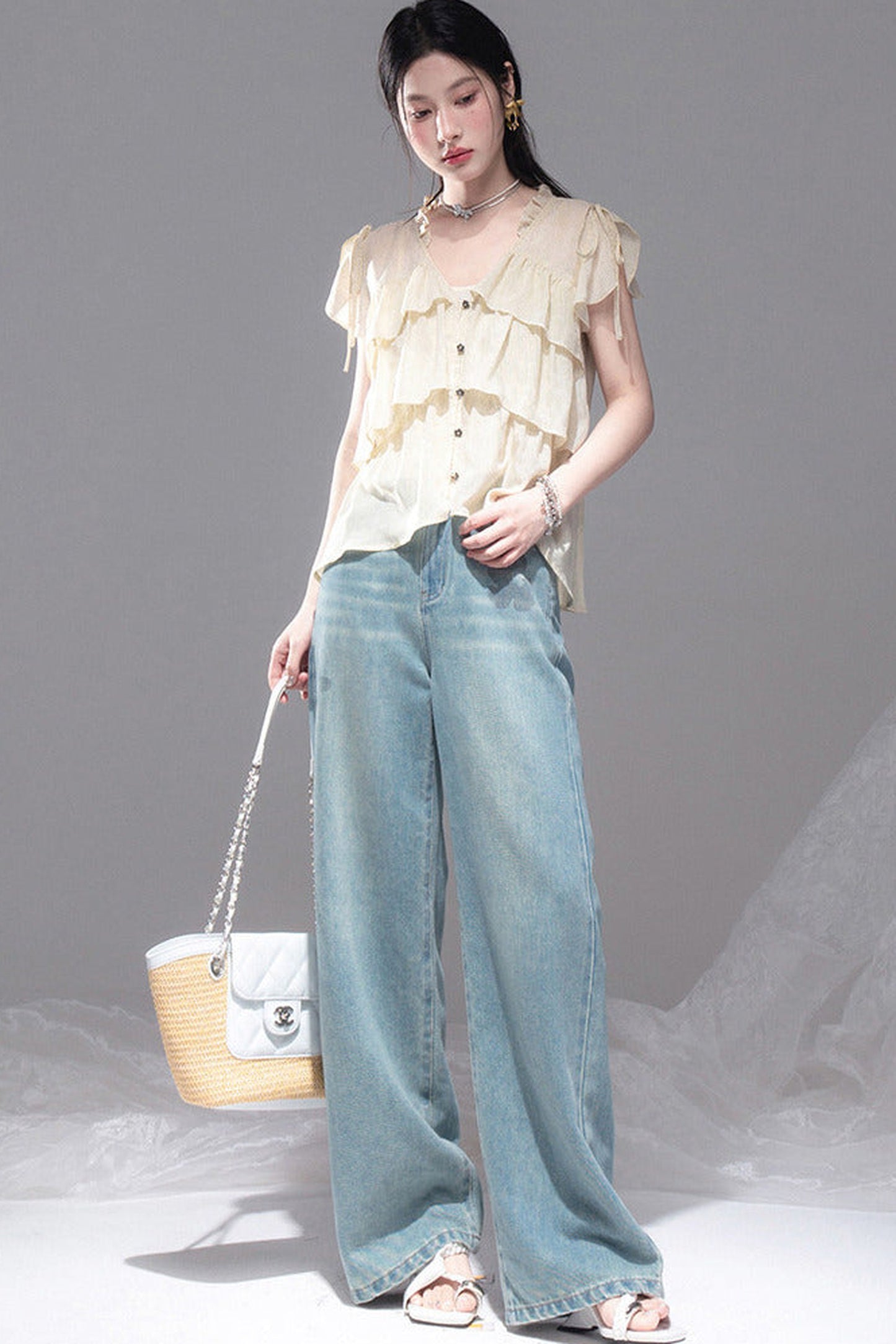 Lemon Striped Layered Top