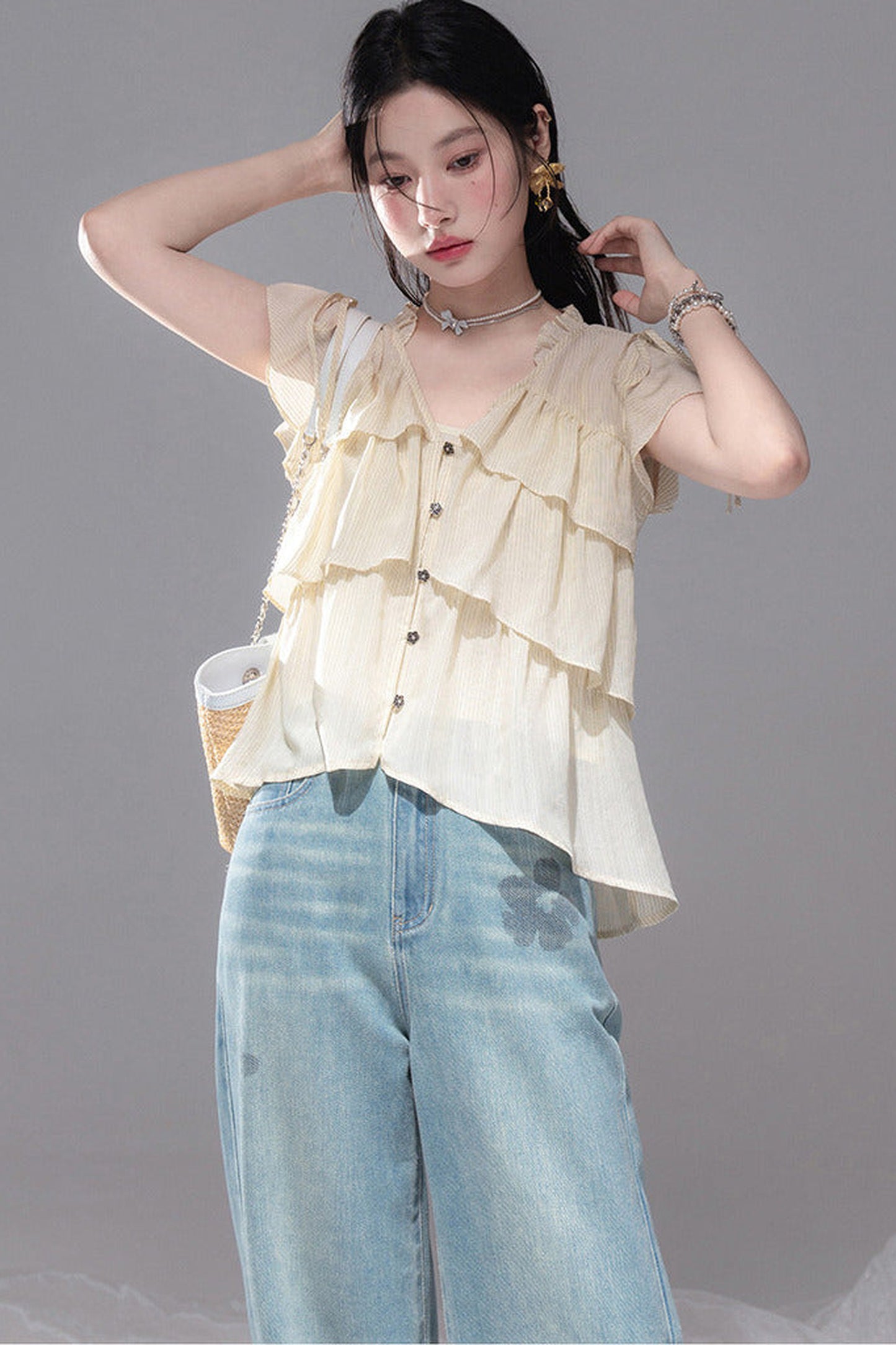 Lemon Striped Layered Top