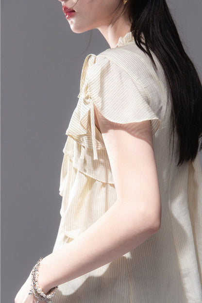 Lemon Striped Layered Top