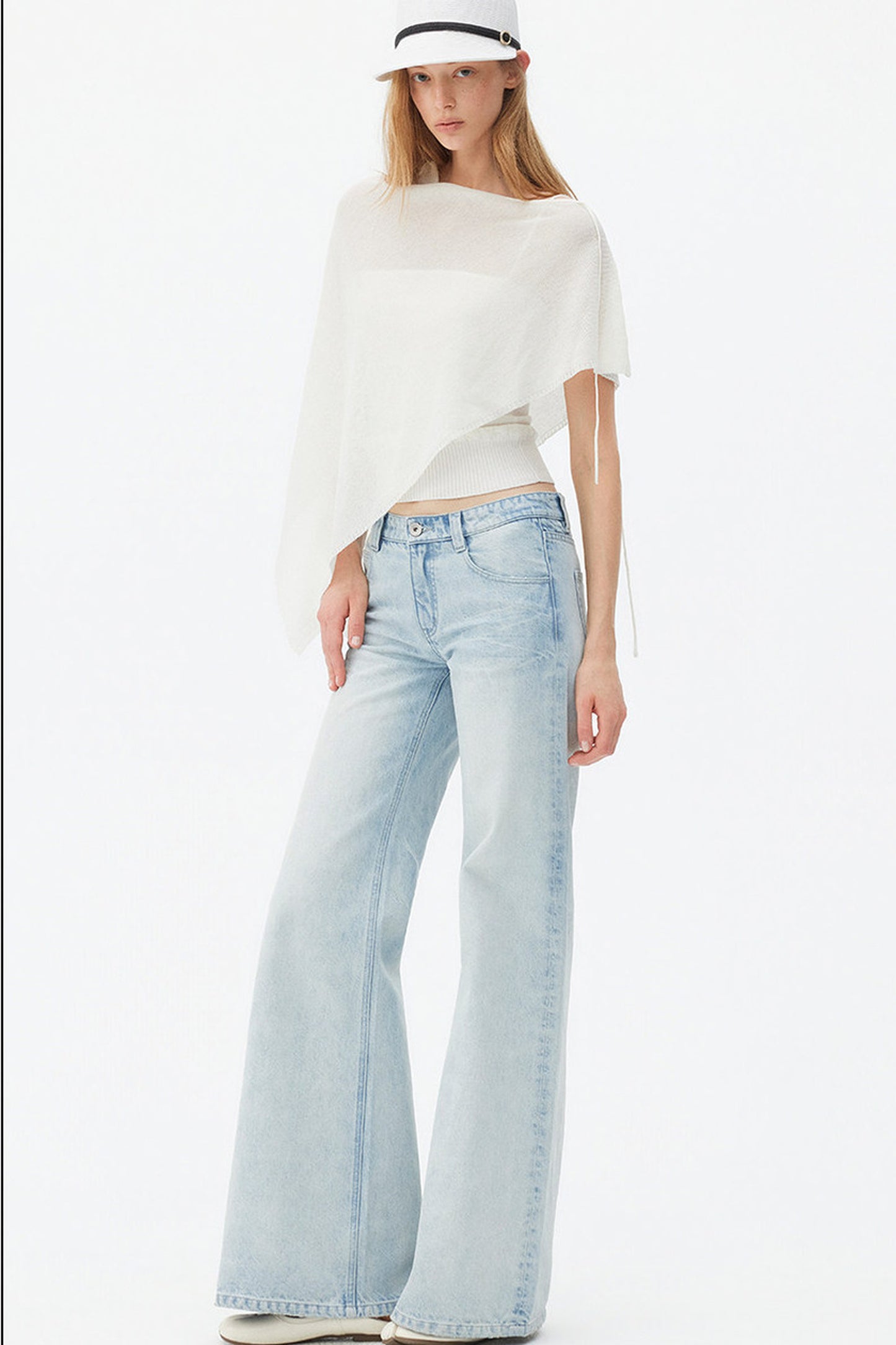 Irregular Linen Asymmetrical Cape Set-Up