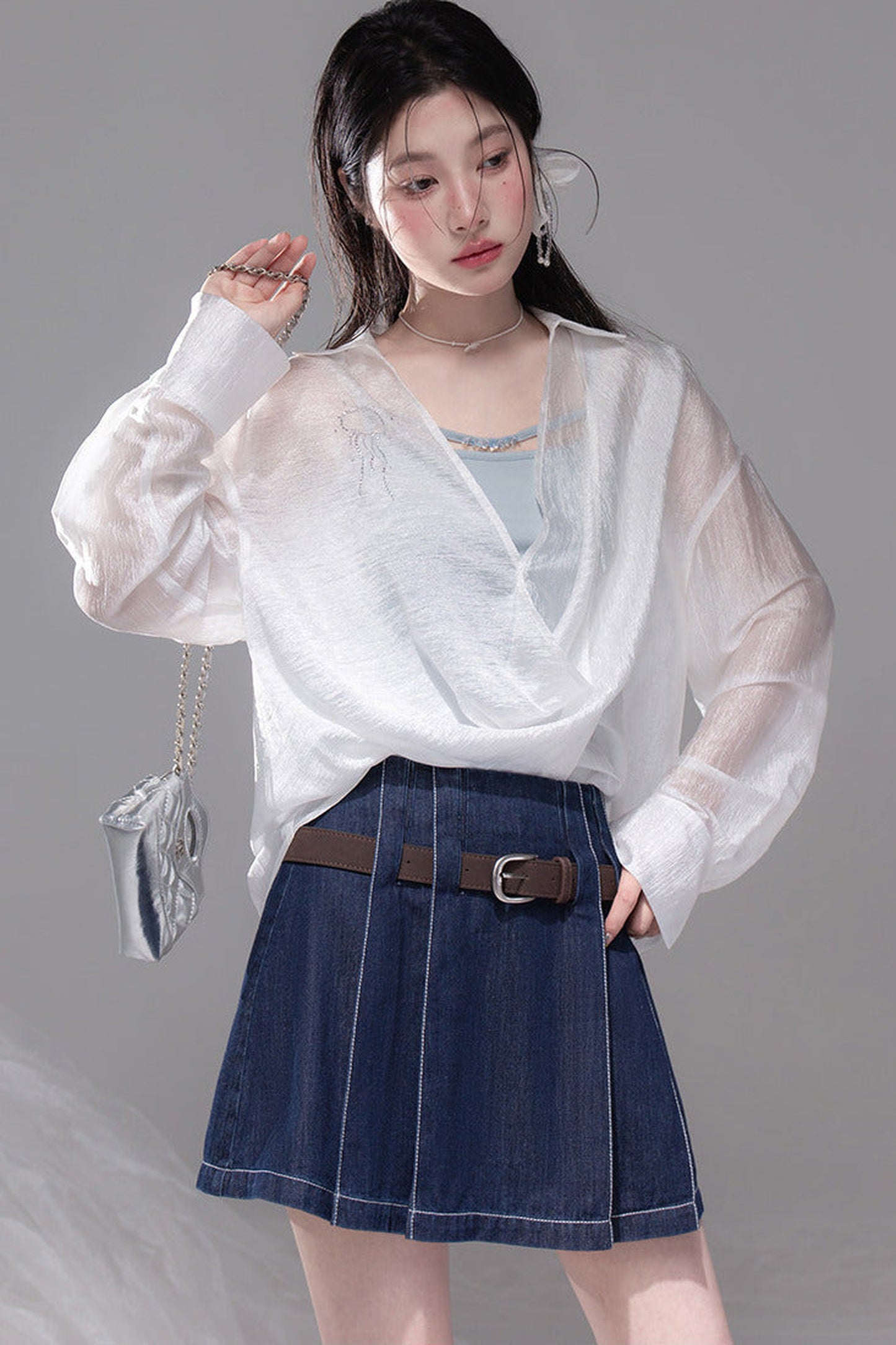 Flowing Irregular Knit Vest Set