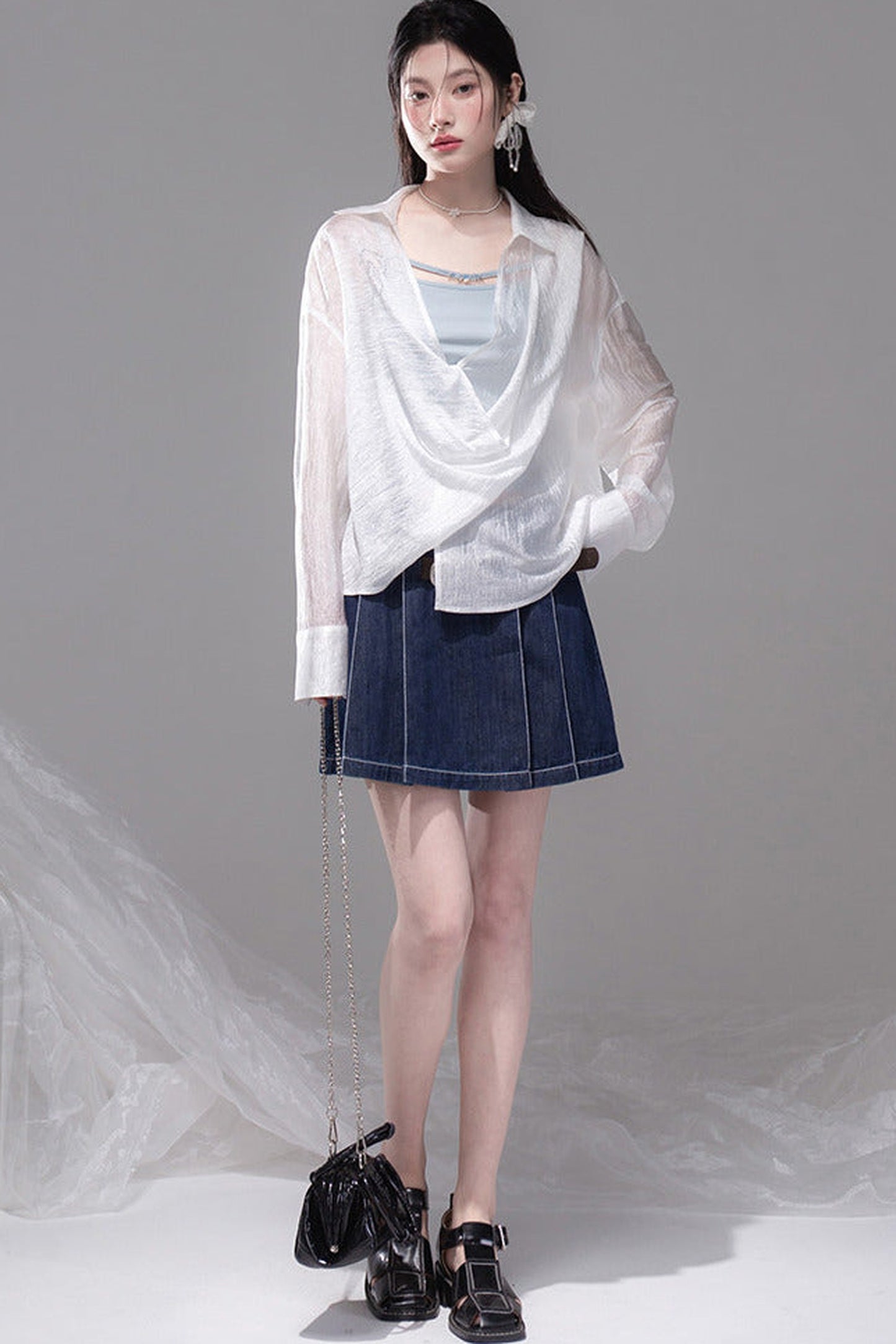 Flowing Irregular Knit Vest Set