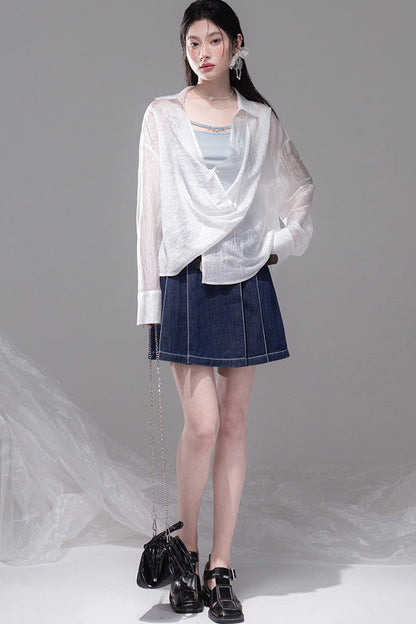 Flowing Irregular Knit Vest Set