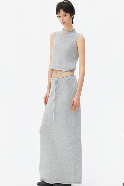 Wool Linen Knit Tank and Skirt Set-Up