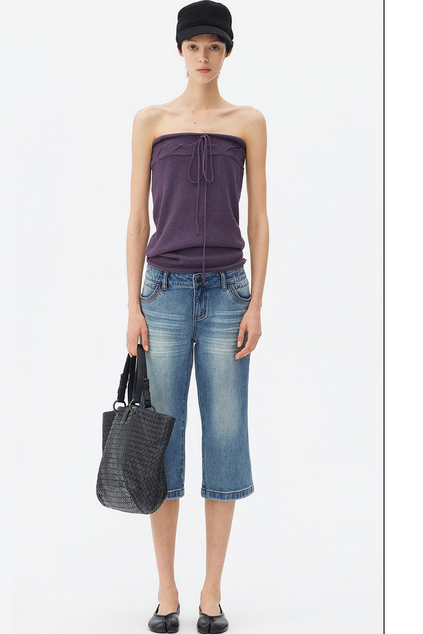 Wool Mohair Cable Knit Top