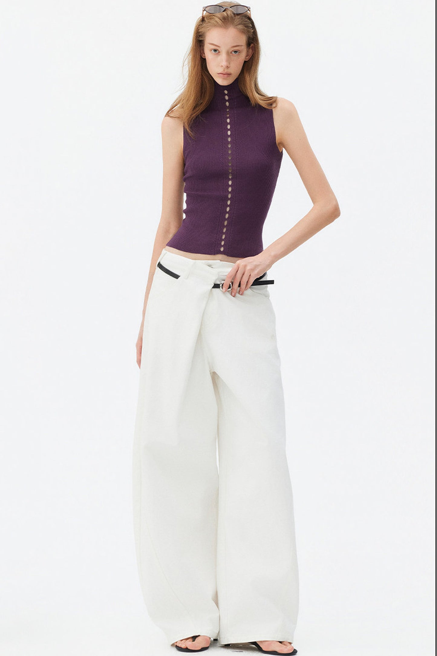 Gilet in maglia a coste in lyocell