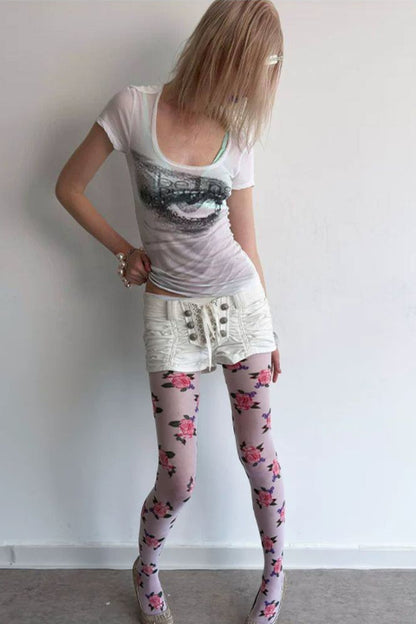 Illusion Print Slimming Top