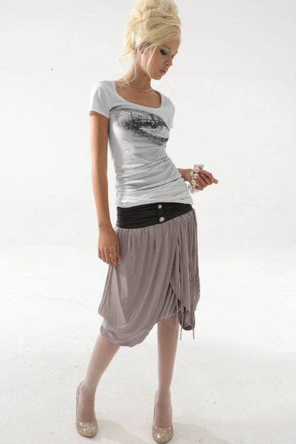 Illusion Print Slimming Top