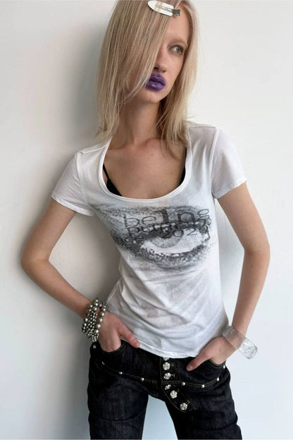 Illusion Print Slimming Top