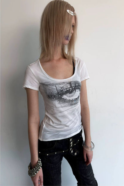 Illusion Print Slimming Top