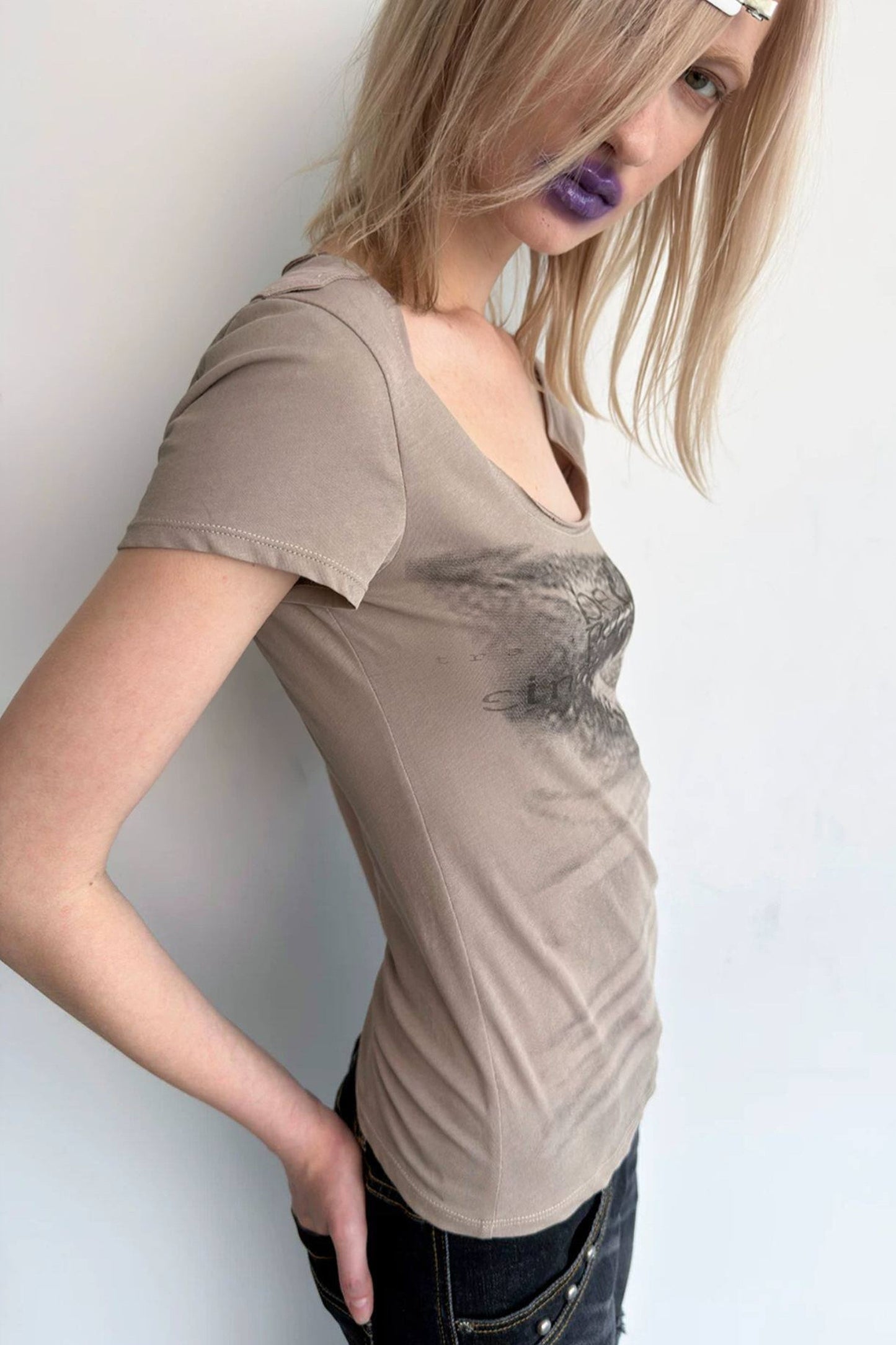 Illusion Print Slimming Top