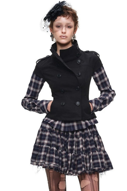 Plaid Shirt and Tiered Skirt Set-Up