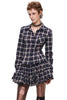 Camicia a quadri blu navy