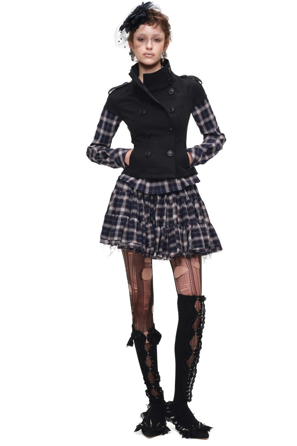 Stand Collar Double-Breasted Jacket