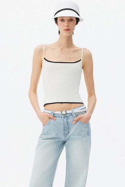 Color-Block Lace Knit Camisole