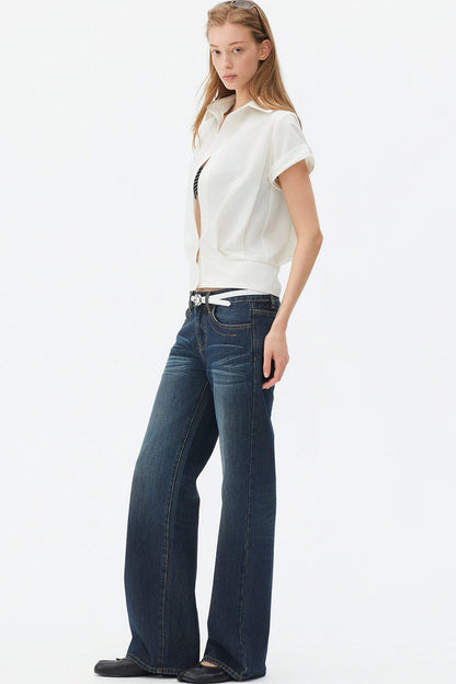Satin-Like Lyocell Short-Sleeve Shirt