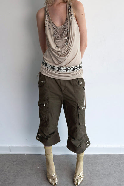Retro Distressed Flared Pants