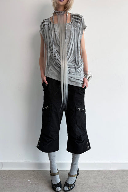 Retro Distressed Flared Pants