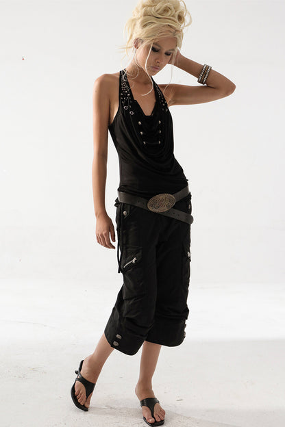 Retro Distressed Flared Pants