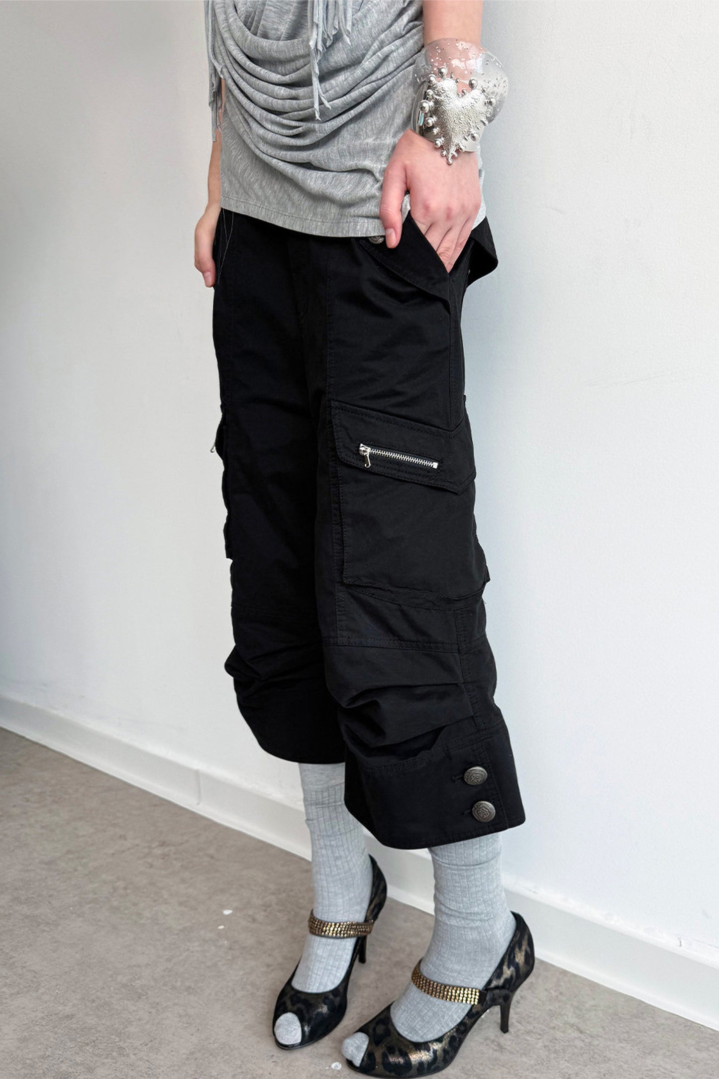 Retro Distressed Flared Pants