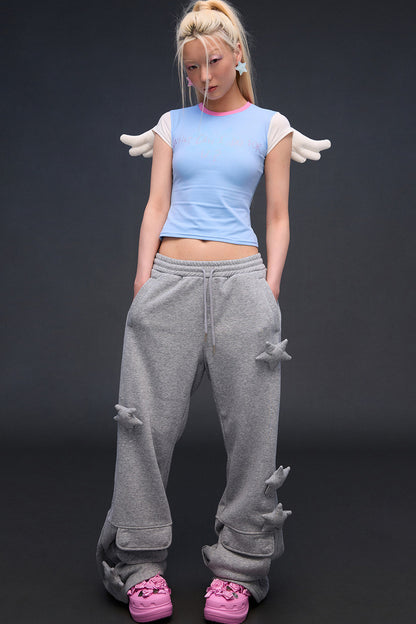 Hot-Stitched Angel Wings Blouse