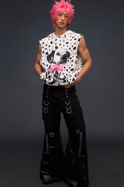 Dalmatian Print Sweatshirt Vest