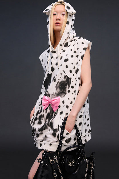 Dalmatian Print Sweatshirt Vest