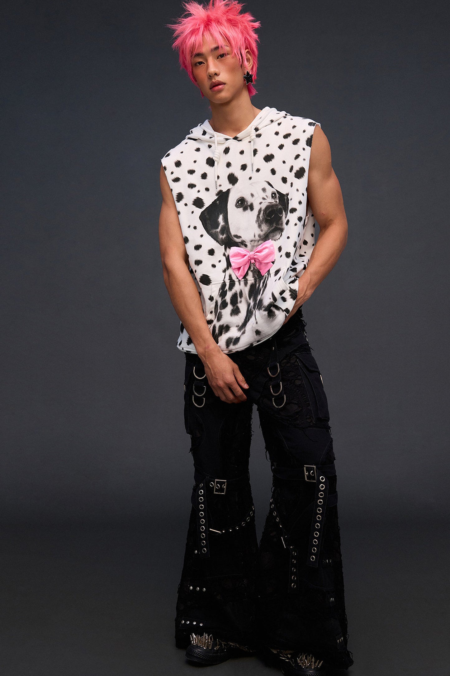 Dalmatian Print Sweatshirt Vest