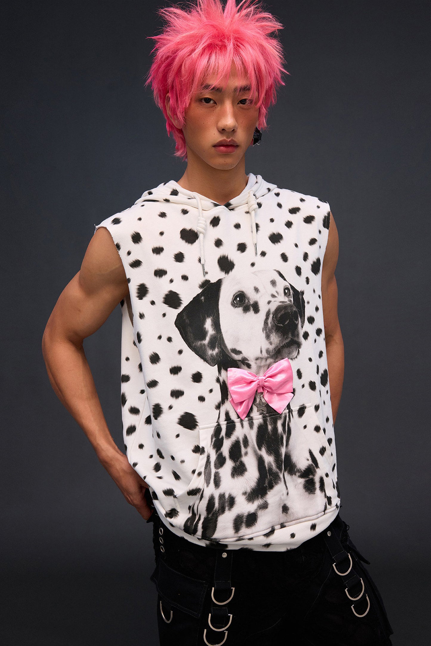 Dalmatian Print Sweatshirt Vest