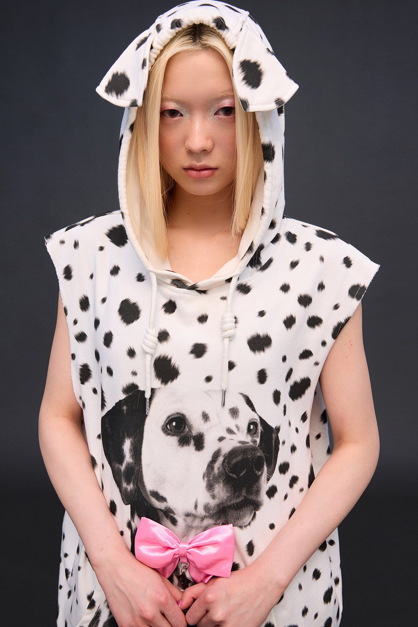 Dalmatian Print Sweatshirt Vest