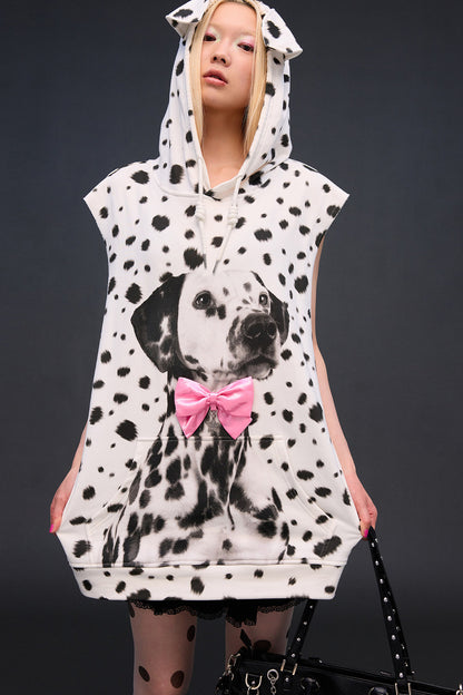 Dalmatian Print Sweatshirt Vest