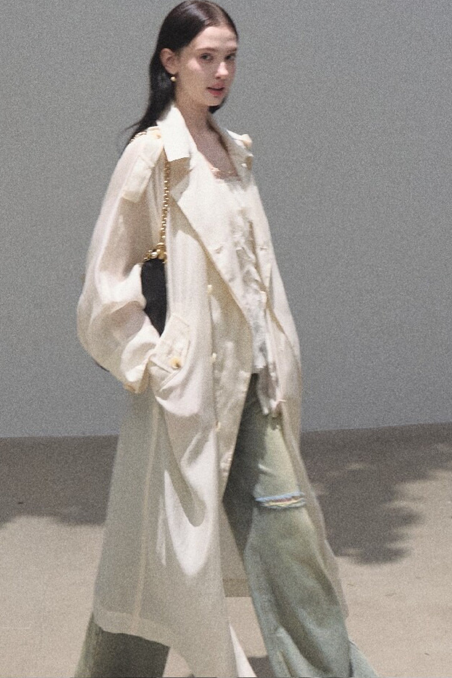 Cappotto parasole in acetato e lyocell