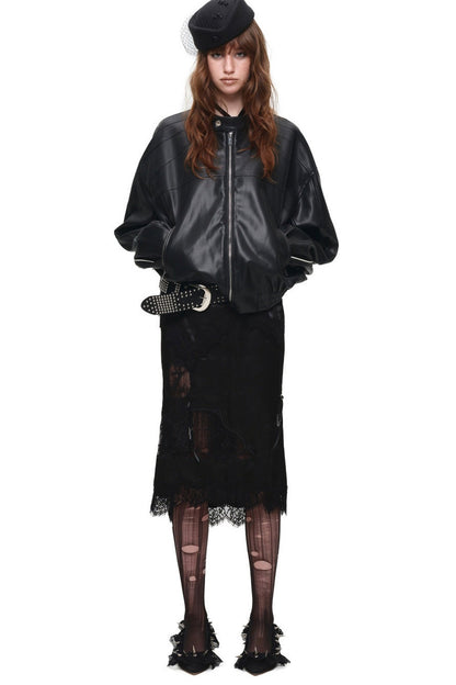 Loose PU Leather Biker Jacket