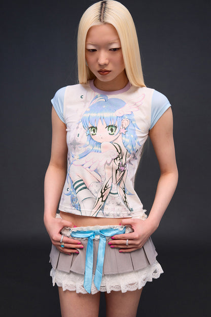 Six-Winged Angel Printed Blouse