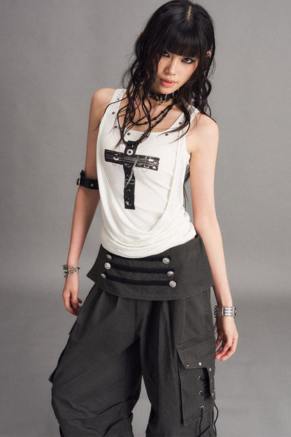 gilet street punk con croce