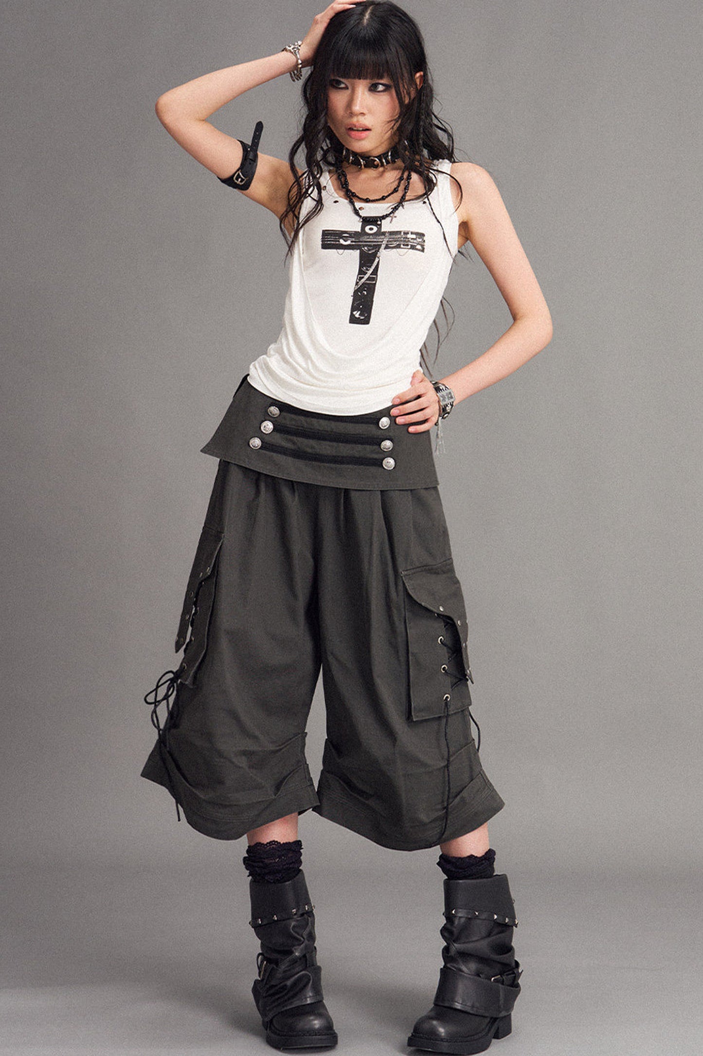 gilet street punk con croce