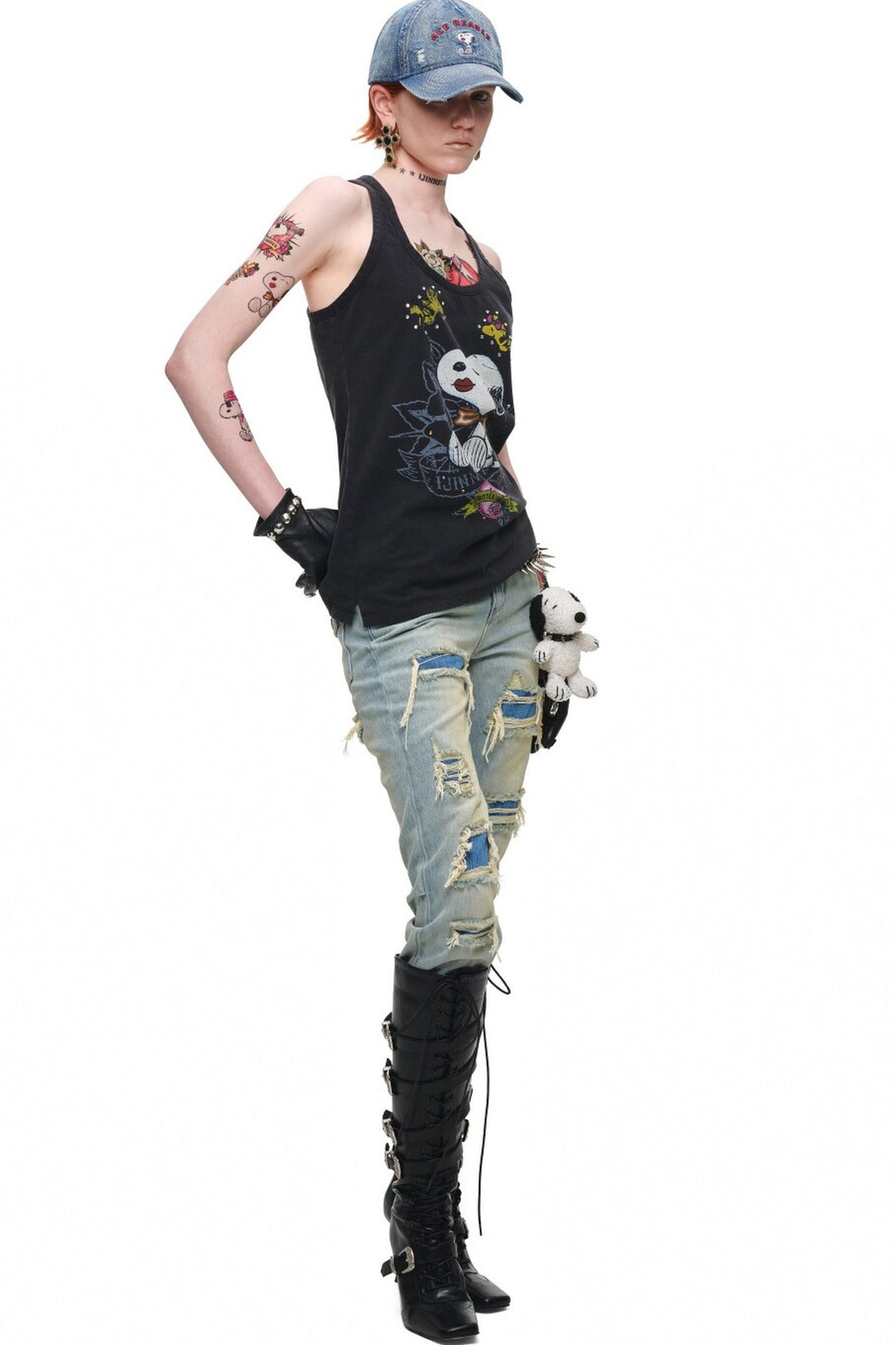 Heavy Distressed Straight Jeans