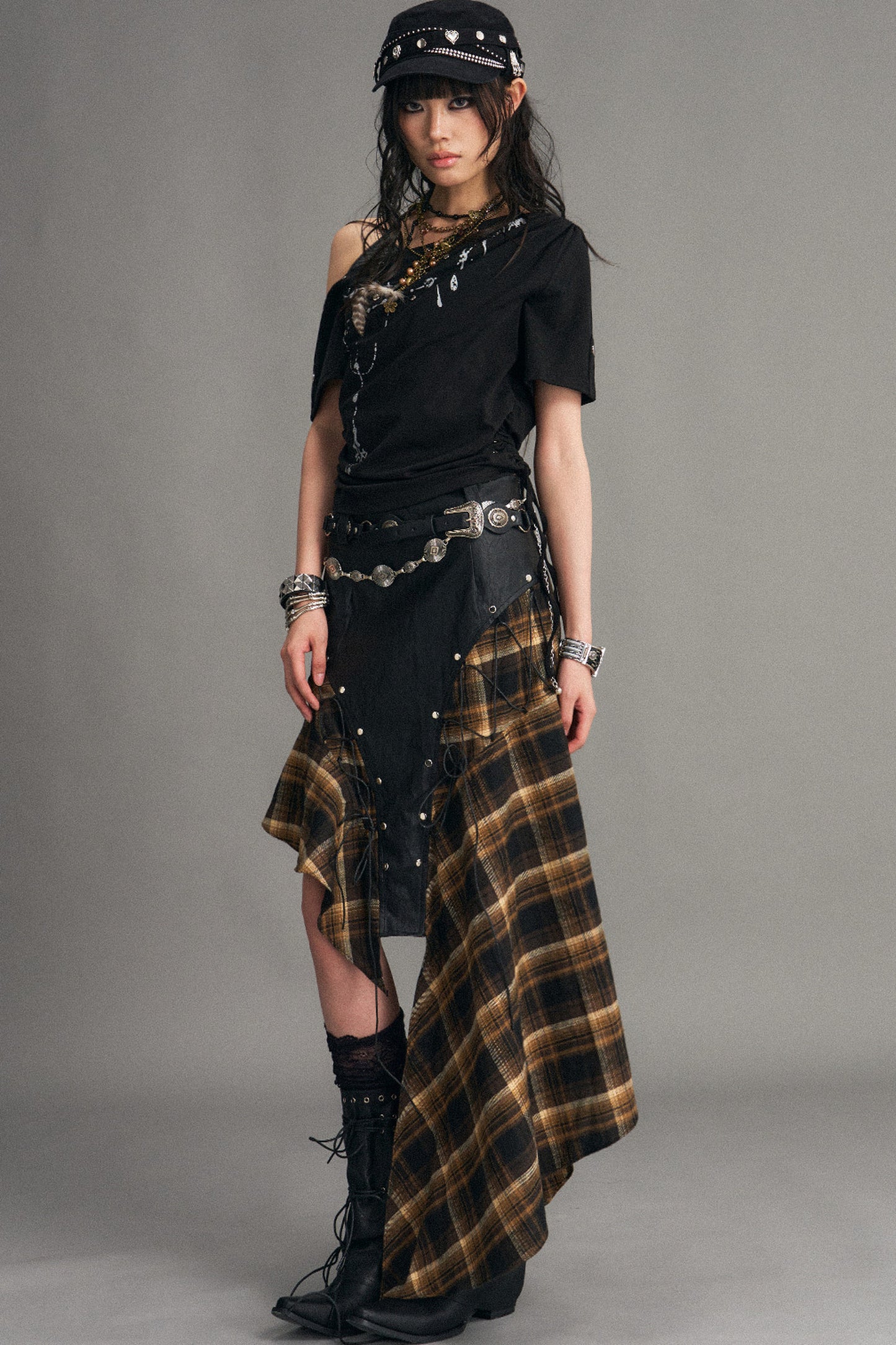 Punk Retro Plaid Skirt