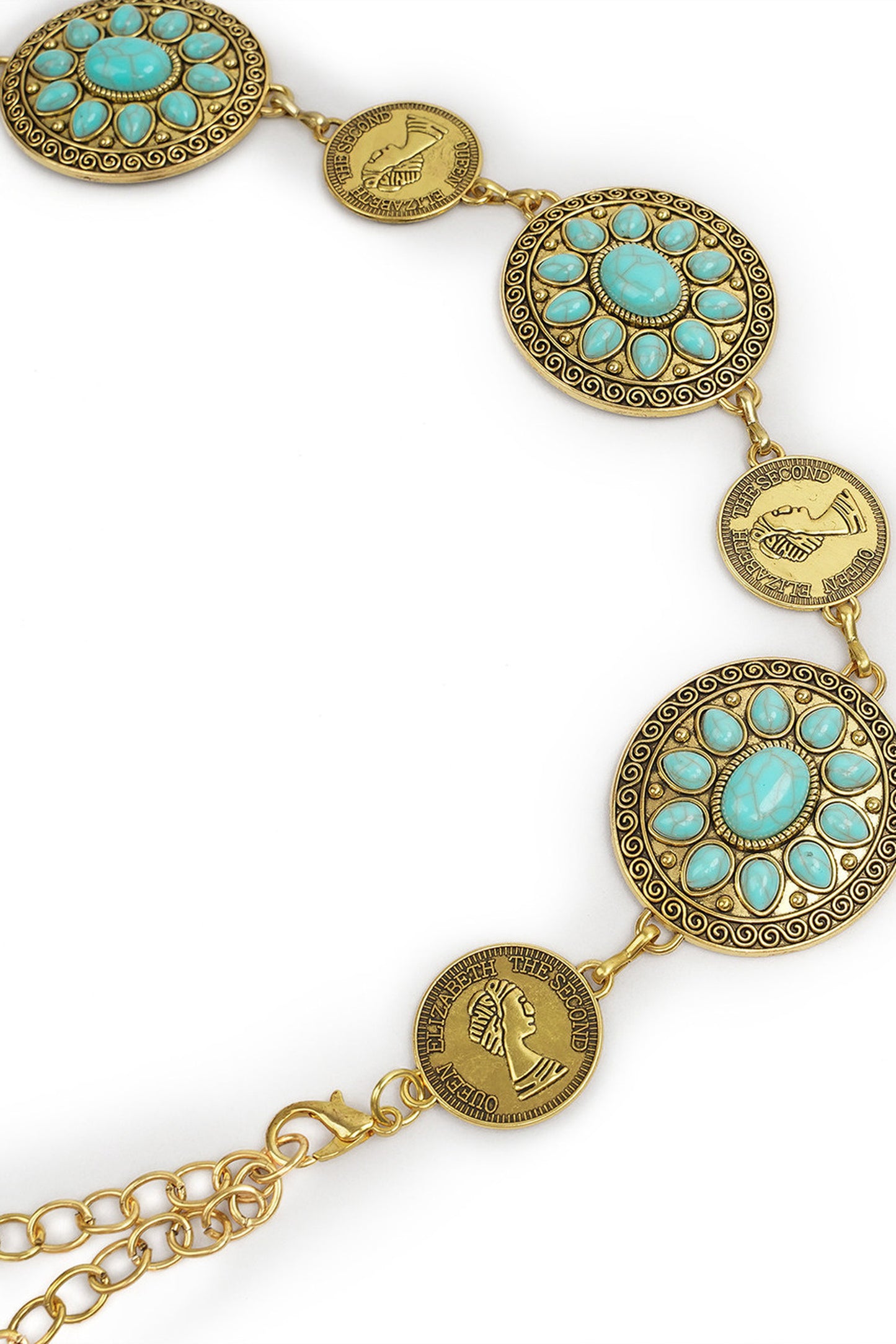 Turquoise Metal Waist Chain