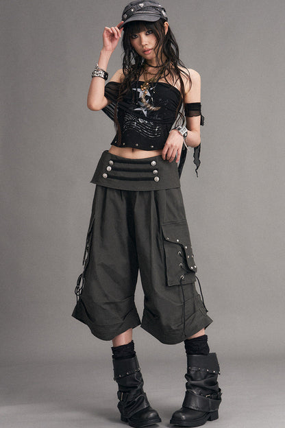 Palace pantaloni punk effetto consumato