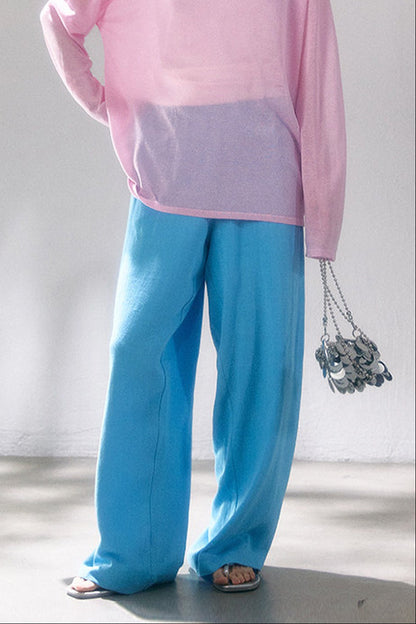 Linen Blend Air Wide-Leg Trousers