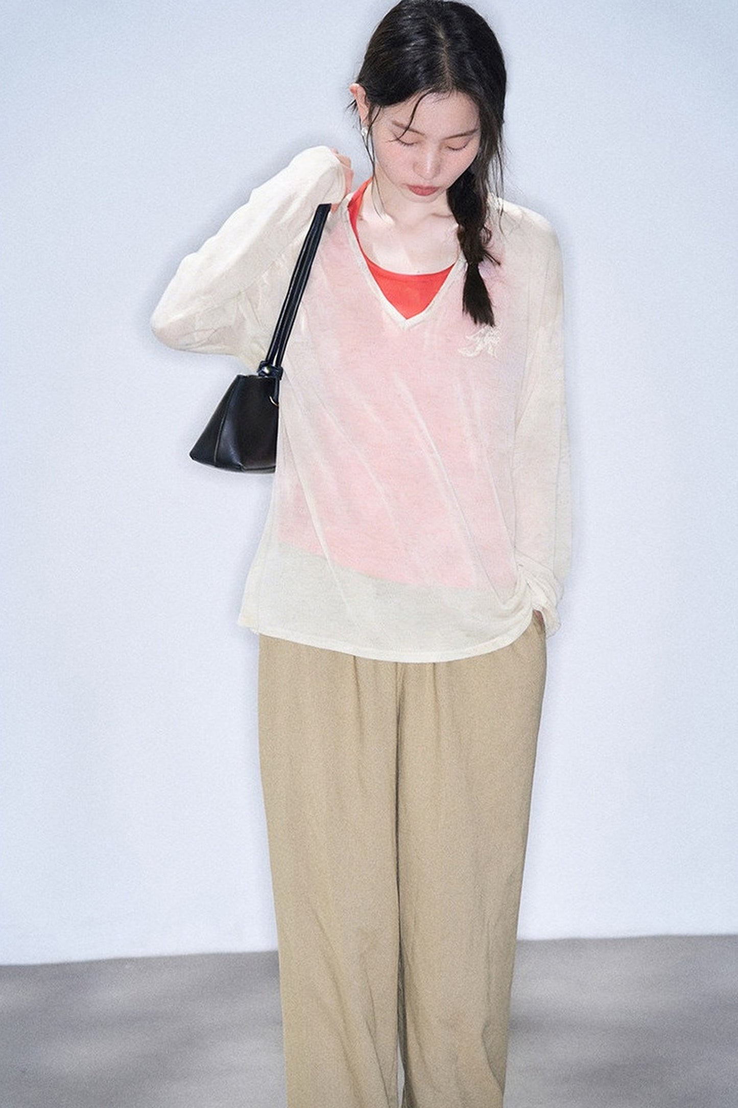 Linen Blend Air Wide-Leg Trousers