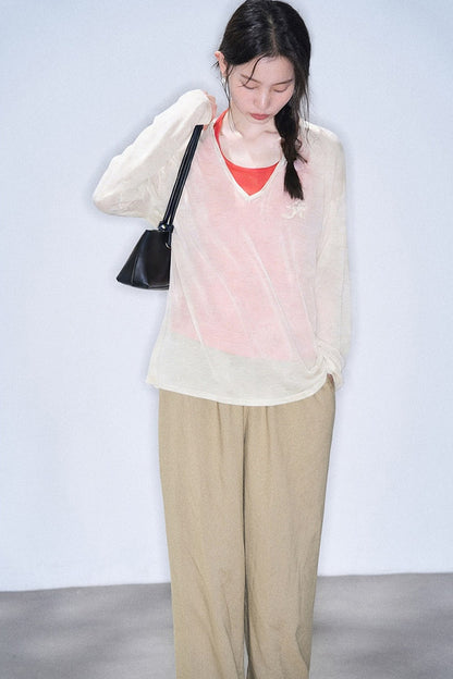 Linen Blend Air Wide-Leg Trousers