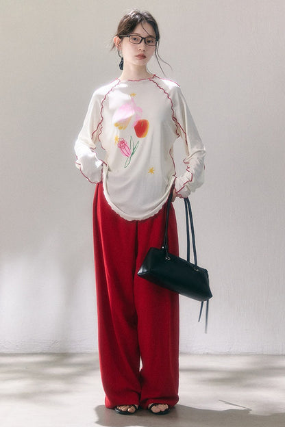 Linen Blend Air Wide-Leg Trousers