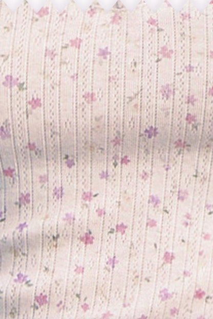 Pink Purple Floral Camisole Top Cardigan Set
