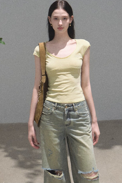 Lyocell Embroidered Waist Top